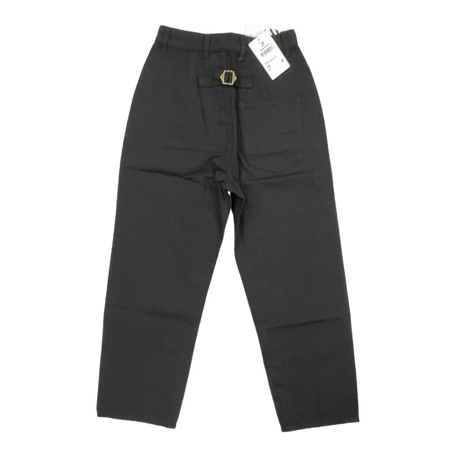 Free People x Sandrine Rose Wide Leg Pants Buckle Size 26 Black New
