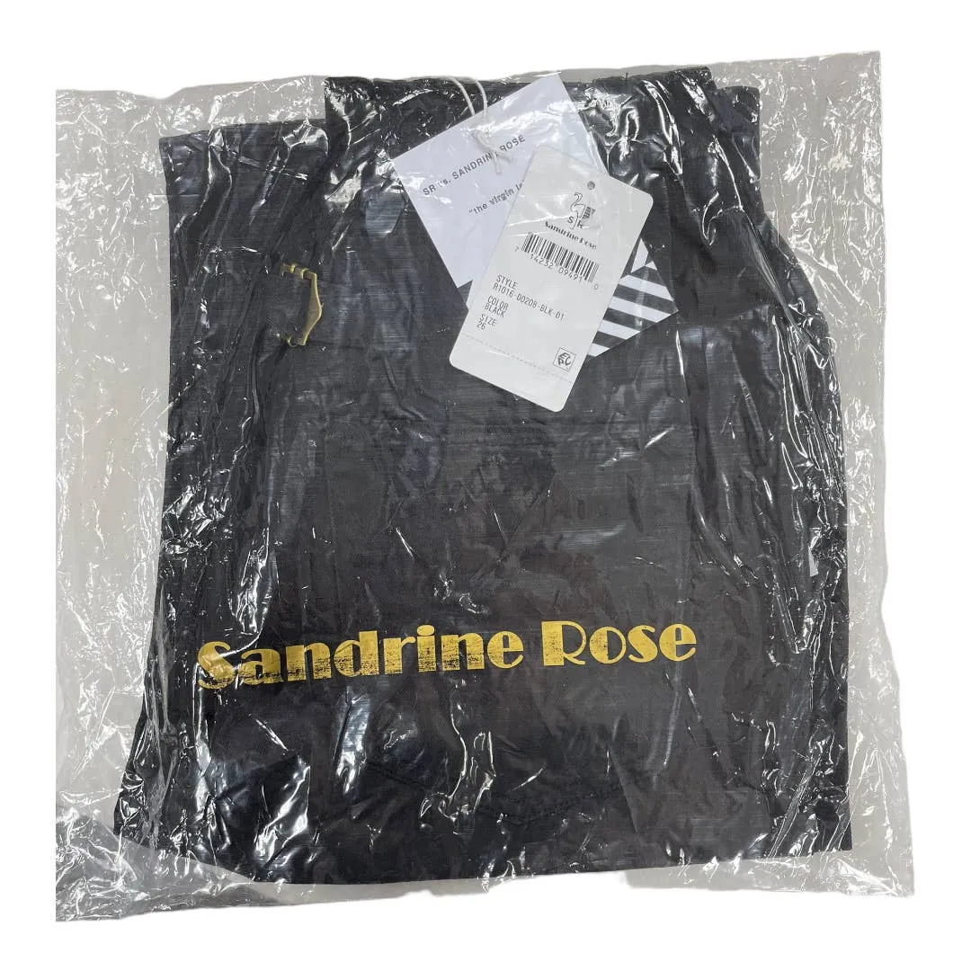 Free People x Sandrine Rose Wide Leg Pants Buckle Size 26 Black New