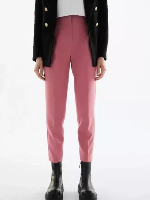 Peach High Waist Ankle Length Pants