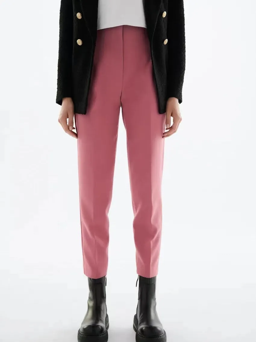 Peach High Waist Ankle Length Pants
