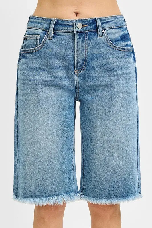 Tummy Control Bermuda Jean Shorts