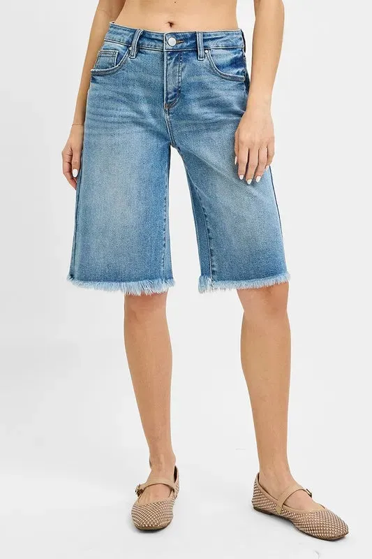 Tummy Control Bermuda Jean Shorts
