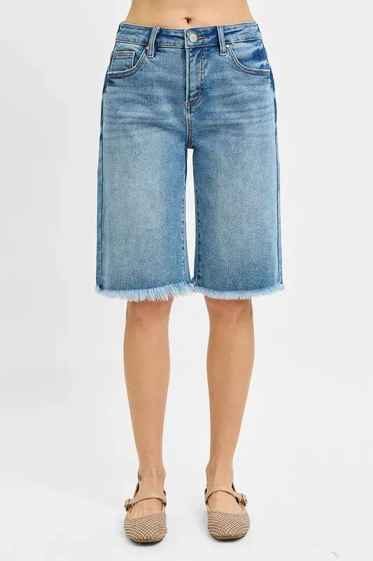 Tummy Control Bermuda Jean Shorts