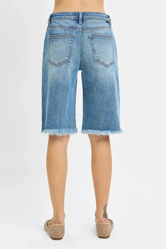 Tummy Control Bermuda Jean Shorts