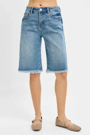 Tummy Control Bermuda Jean Shorts