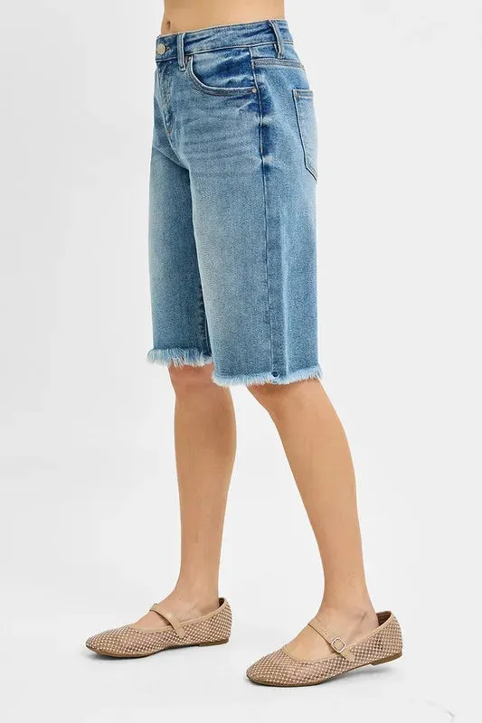 Tummy Control Bermuda Jean Shorts