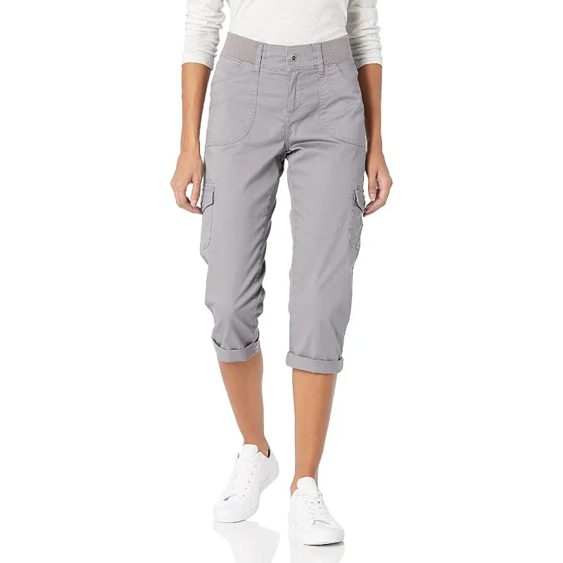 Women Relaxed Fit Knit Waist Capri Pants