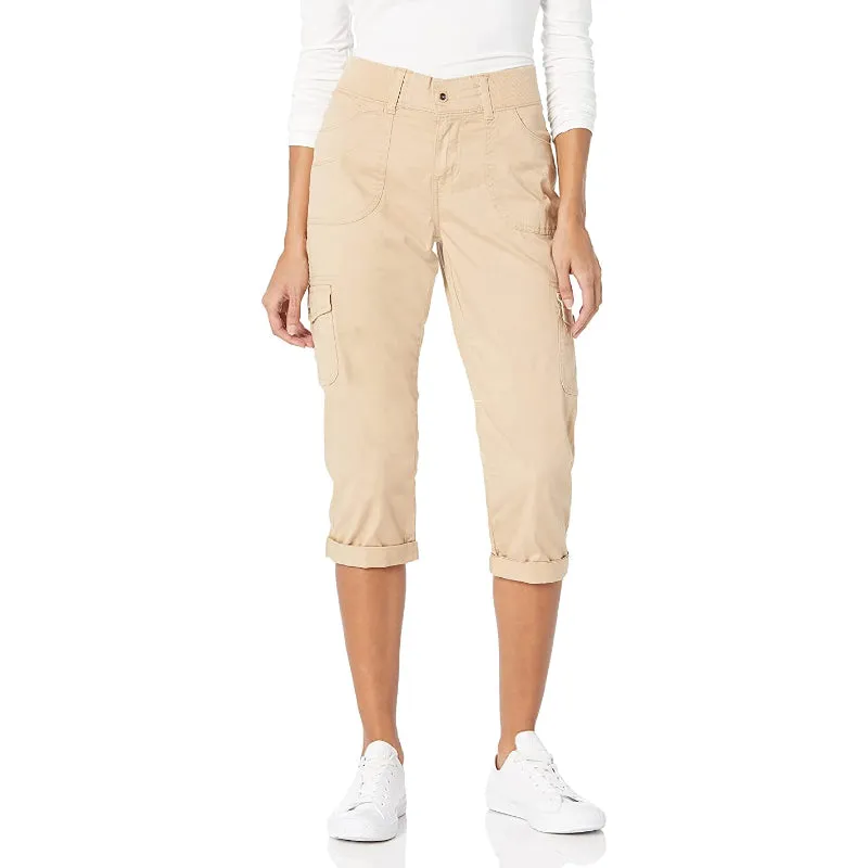 Women Relaxed Fit Knit Waist Capri Pants