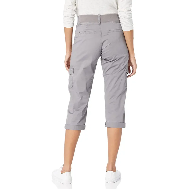 Women Relaxed Fit Knit Waist Capri Pants